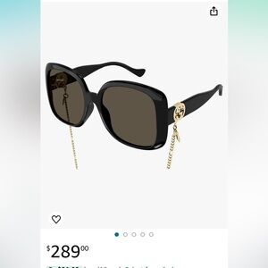Black with gold chain Gucci sunglasses